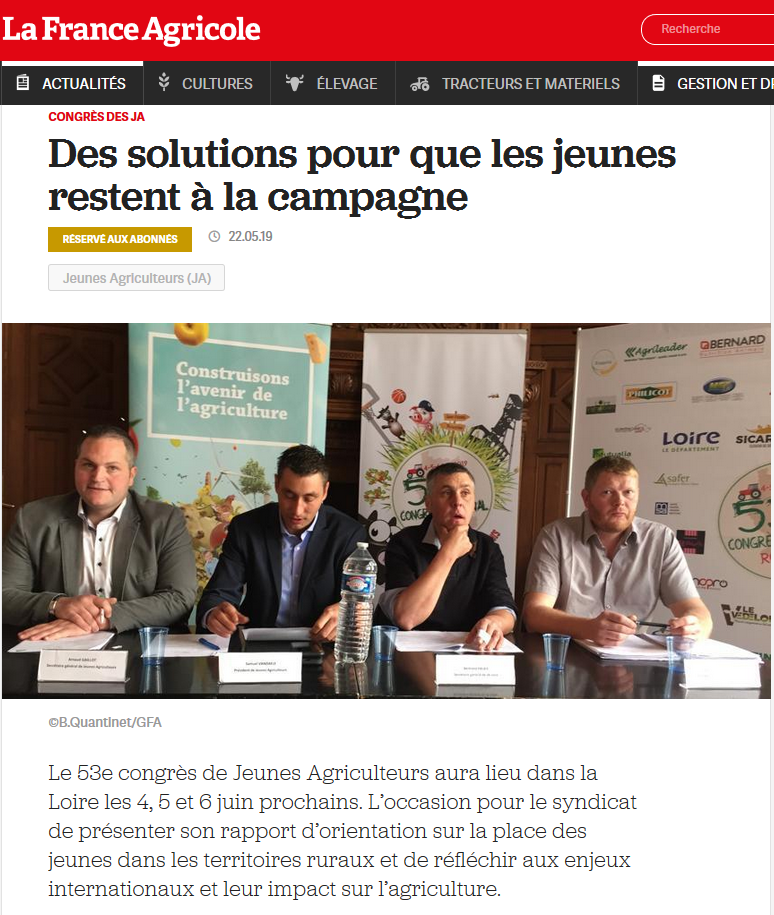 Congrès – conférence de presse Paris / La France Agricole