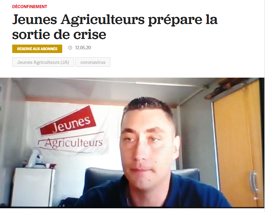 La France Agricole – Jeunes Agriculteurs prépare la sortie de crise