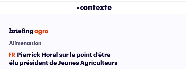 Pierrick Horel sur le point d’être élu président de Jeunes Agriculteurs