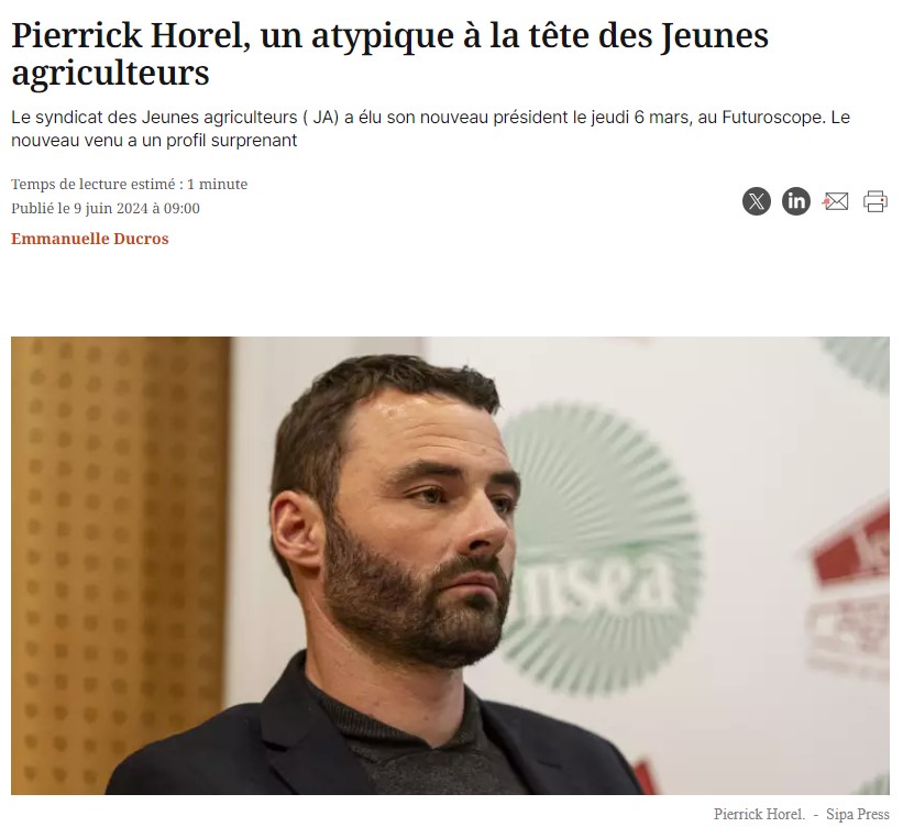 Pierrick Horel, un atypique à la tête des Jeunes agriculteurs
